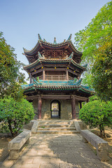View in the third courtyard with Examining the Heart Tower in de Great Mosque in Xi'an