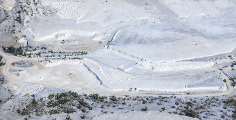 Fototapeta na wymiar Aerial view of toxic waste lake from coper mine