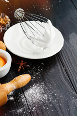 Baking ingredients for homemade pastry