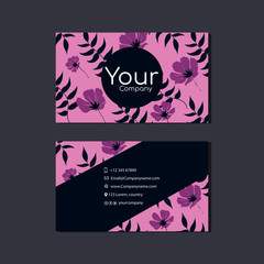 Elegant business card template with flowers