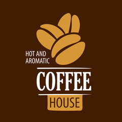 Coffee logo. Vector illustration on brown background