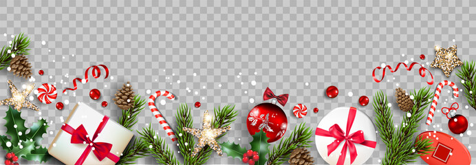 Isolated winter Christmas holiday banner - obrazy, fototapety, plakaty