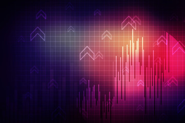 2d rendering Stock market online business concept. business Graph 