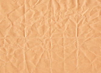 Closeup crumpled grunge brown paper  texture background. Brown paper sheet board with space for text ,pattern or abstract background.Hi resolution image.