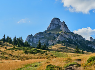 Scenic view of Ciucas rock mountains, Romania