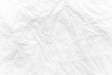 White crumpled paper close up texture background