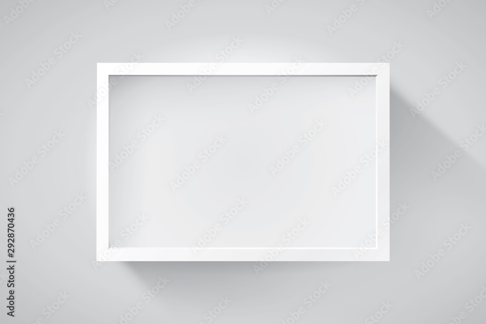 Aufkleber realistic empty frame on light background, border for your creative project, mockup for you project.