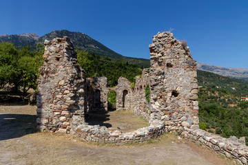 Open-air museum Mistras. The medieval city in Greece, near town Sparta.