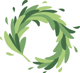 spring wreath of green leaves