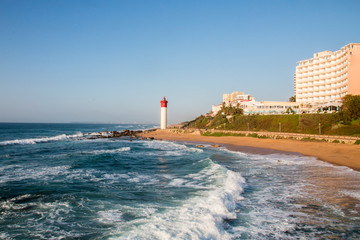 Fototapeta premium The Lighthouse at Umhlanga with Waves
