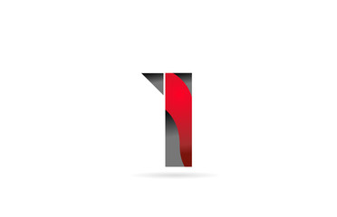 1 black grey red number for company logo icon design