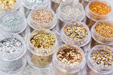 Golden silver glitter