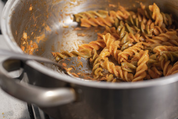 Pasta in a saucepan