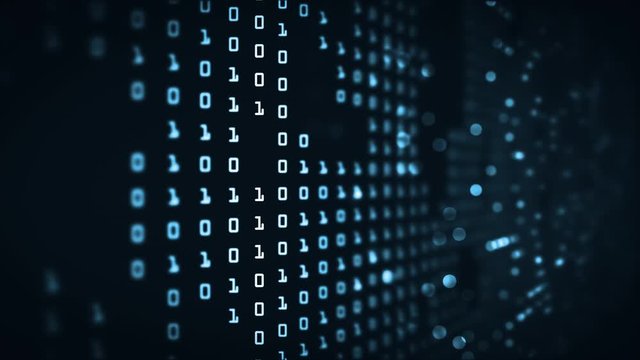 Abstract technology big data binary code futuristic background concept.