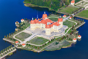 Aerial view of Moritzburg Castle, Saxony - Germany