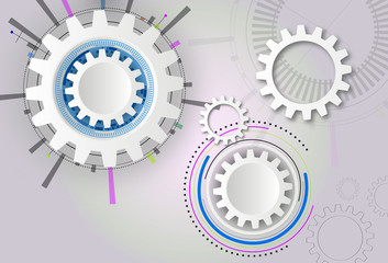 3d paper gear wheel on circuit board