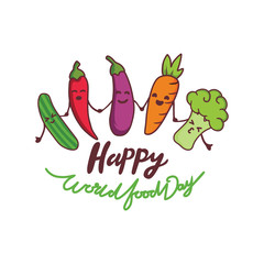 Healthy Food, World food day, Happy vegetarian day illustration Vector