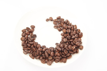 coffee beans on white background