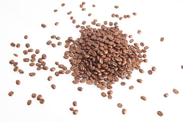 coffee beans on white background