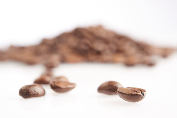 coffee beans on white background