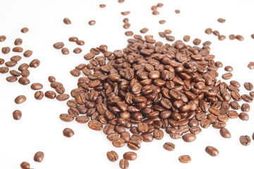 coffee beans on white background