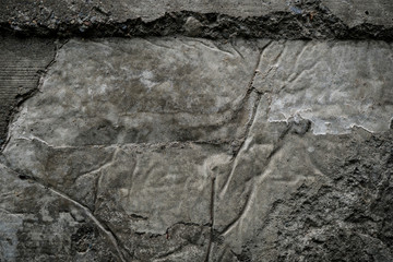 Texture of uneven old concrete slab. Background image macro photo of concrete