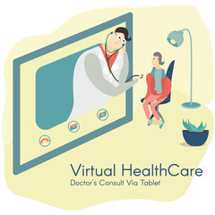 Doctor Consulting Patient Via Tablet