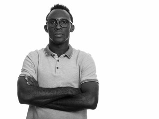Young black African man with arms crossed