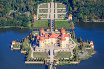 Aerial view of Moritzburg Castle, Saxony - Germany