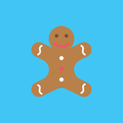 Christmas cookie icon flat style