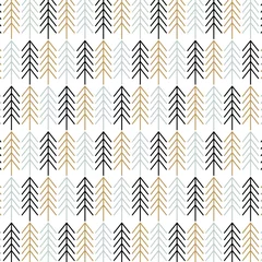 Aluminium Prints Scandinavian style Christmas tree pattern background. Scandinavian design