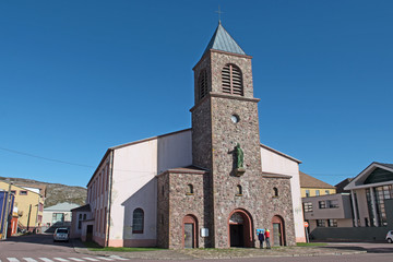 Fototapeta na wymiar The cathedral of St. Pierre and Miquelon was rebuilt in 1907 using reinforced concrete after being destroyed by fire a few years earlier.