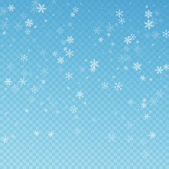 Sparse snowfall Christmas background. Subtle flyin