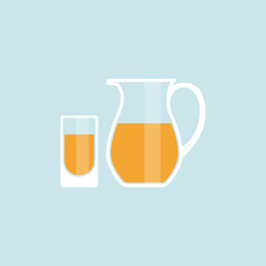 Juice pitcher with glass icons