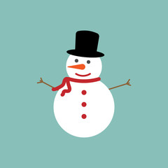 Snowman icon flat style. Vector eps10