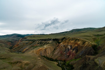 Background image of a mountain landscape. Russia, Siberia, Altai