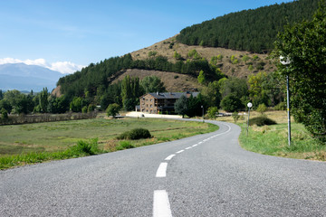 detail of a road at the pyrenees