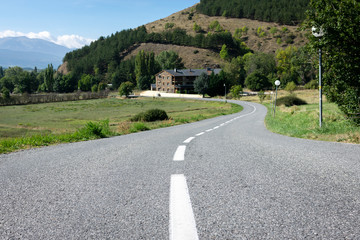 Fototapeta na wymiar detail of a road at the pyrenees