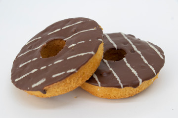 fresh donuts steeled in studio setting