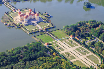 Aerial view of Moritzburg Castle, Saxony - Germany