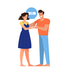 Happy couple with a positive pregnancy test