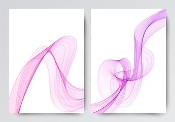 Abstract smooth color wave vector. Curve flow pink motion illustration.