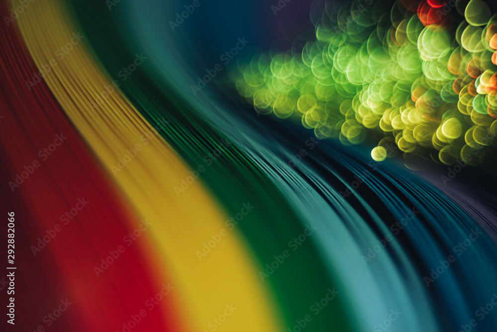 Poster beautiful abstract rainbow bridge and multi colored space background in the darkness.