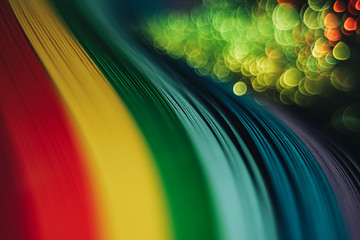 Beautiful abstract rainbow bridge and multi colored space background in the darkness.