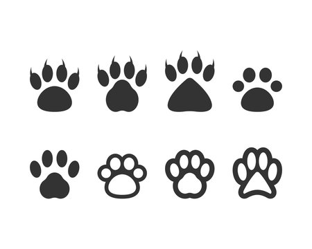 Paw clip art design vector isolated illustration