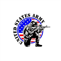 US Army Soldier Icon Vector