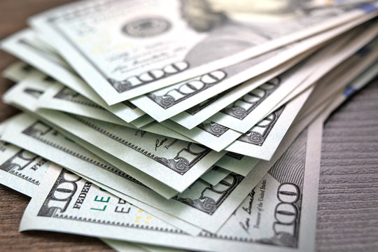 Dollar Money Cash. Investment, Profit Concept. Cash Loan Concept. Stack Of 100 Dollar Bills