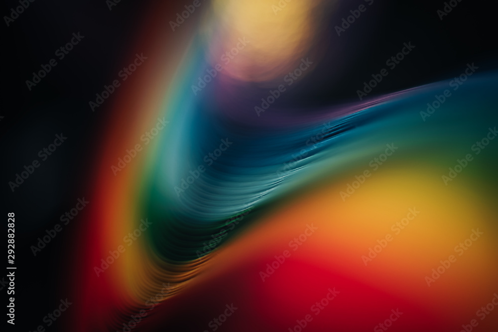 Poster beautiful abstract rainbow bridge and multi colored space background in the darkness.