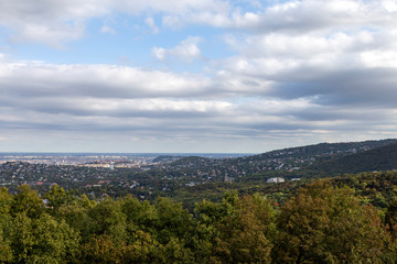 Fototapeta na wymiar View of Budapest from the Buda mountains