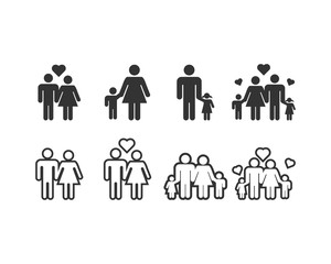 Family icon design template vector graphic illustration